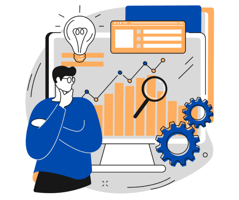 Estatística, desenho vetorial para a explicação de Power B.I. - Agência doco